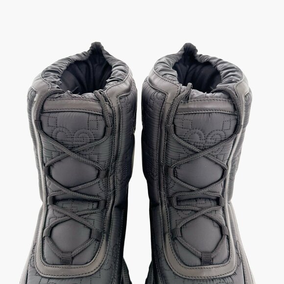 Gucci Romance GG Quilted Snow Boot EU 42 US 12 Black Nylon Leather Puffer Combat - Picture 4 of 16